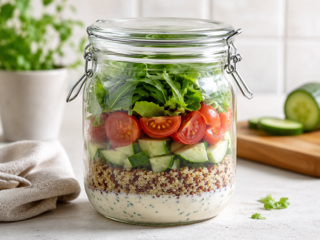 Salada no pote