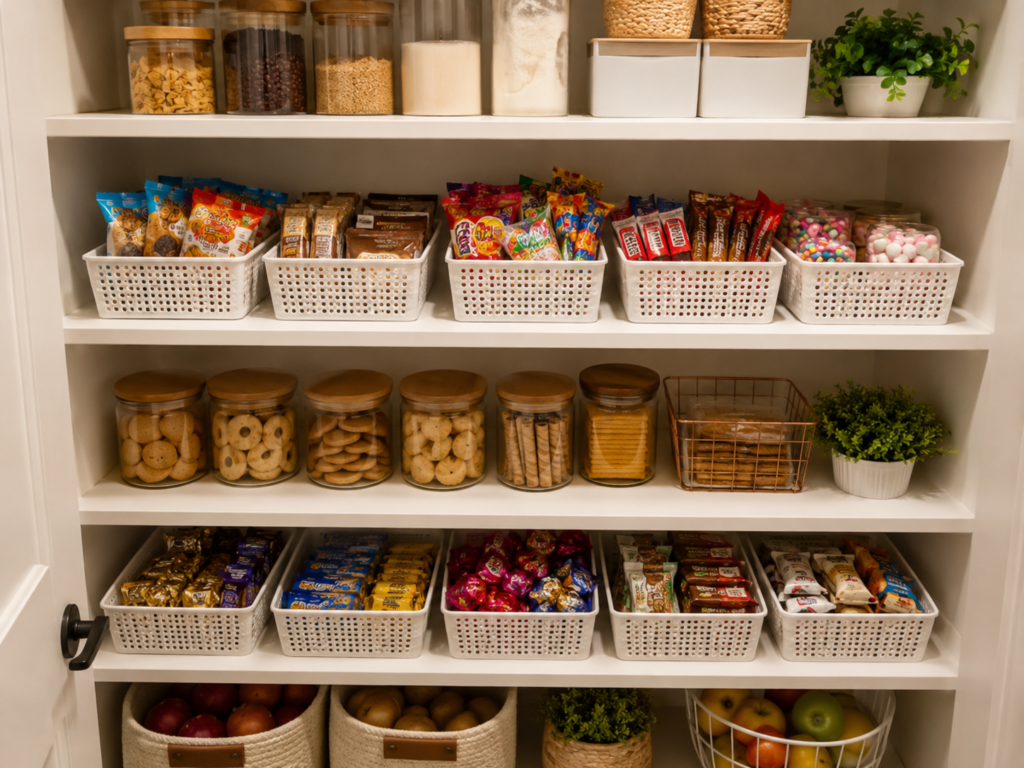 Como organizar a prateleira de lanches