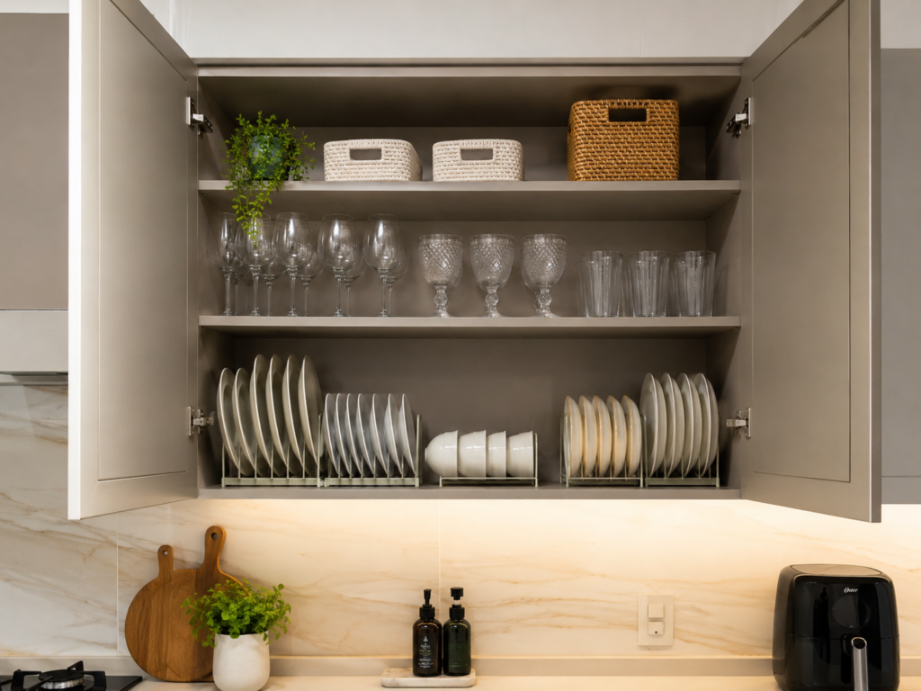 Como organizar Armário Aéreo da cozinha
