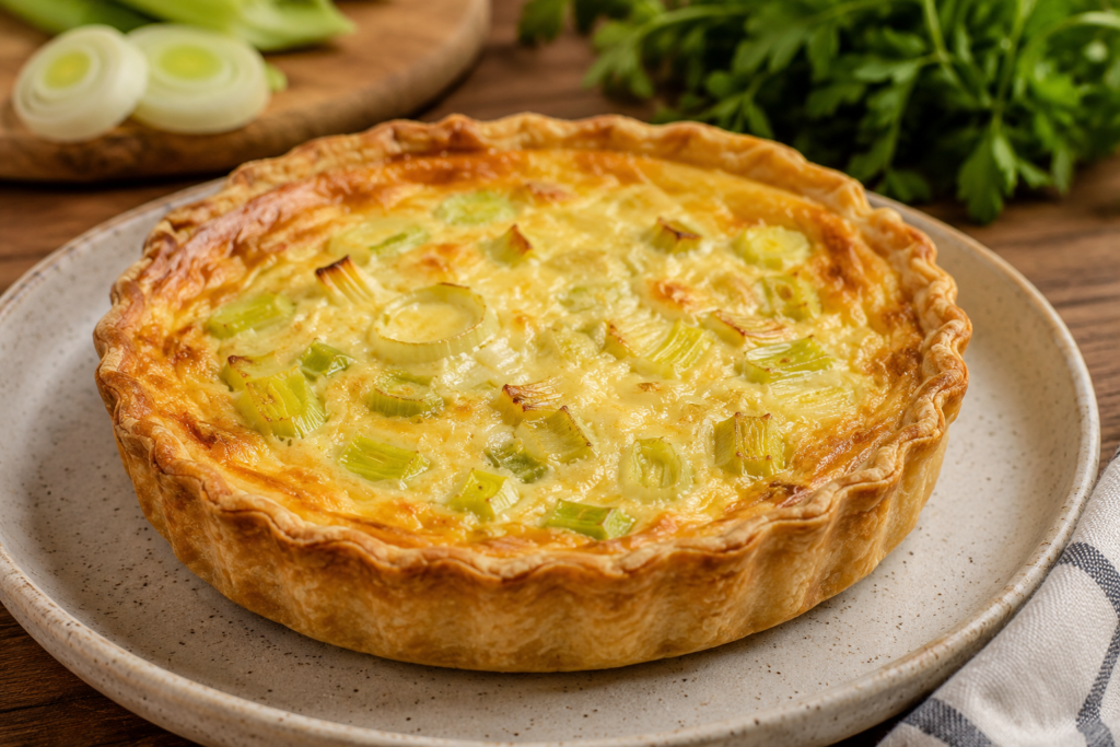 Quiche de alho-poró