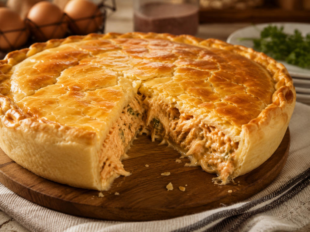 Torta de frango de liquidificador
