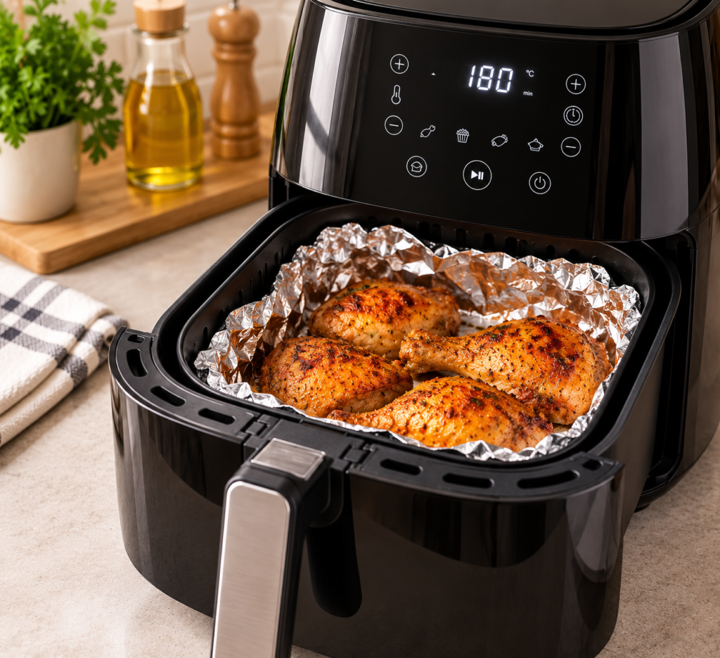 papel alumínio na air fryer