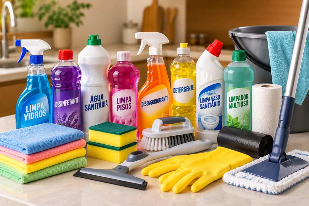 Lista de produtos de limpeza para faxina